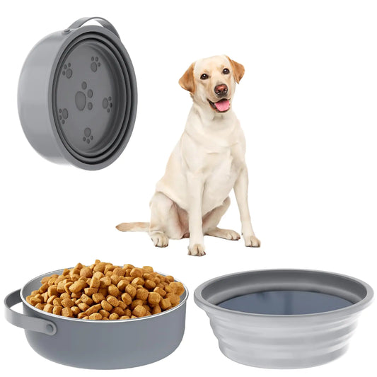 Xuyub 40 Oz Travel Dog Bowls with Lid Collapsible Dog Water Bowl BPA-Free Stainless Steel Dog Food Bowl - Nesting Portable Dog Bowls for Small to Large Sized Dog - Dog Trip Camping Travel Essentials